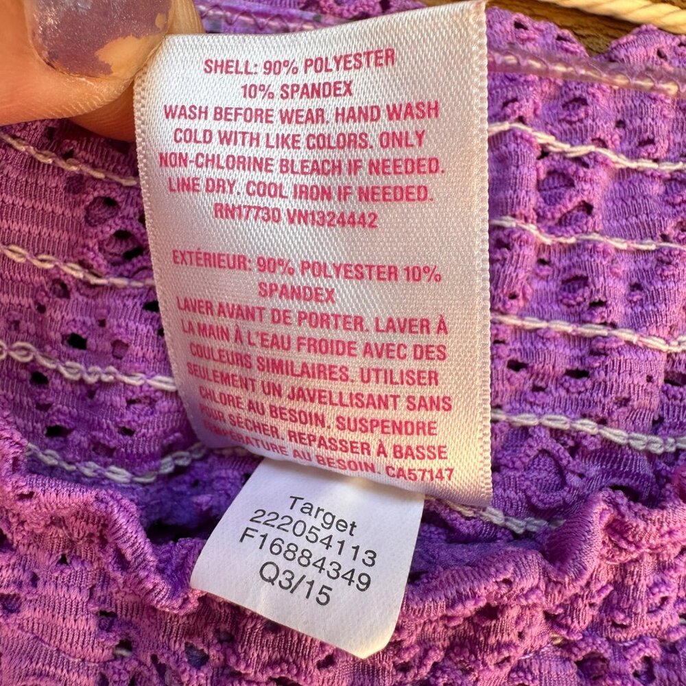 Circo Girls XL 14/16 Purple Lace Swim Cover-Up Shorts - Picture 5 of 8